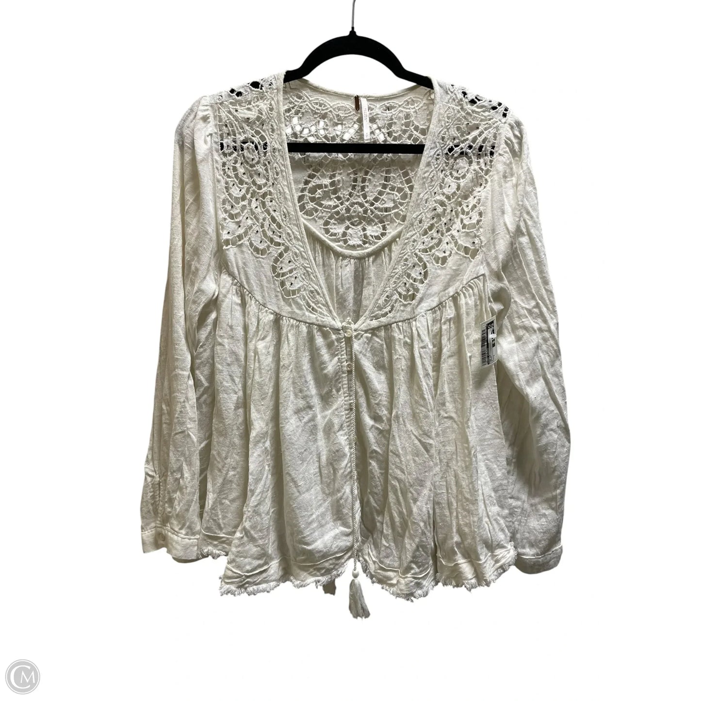 Top Long Sleeve By Free People In Cream, Size: S