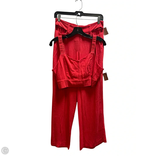 Pants Set 2pc By Monteau In Red, Size: L