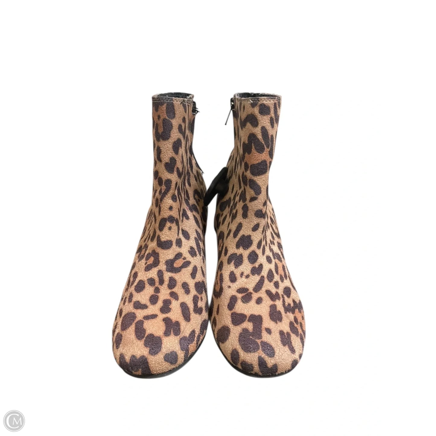 Boots Ankle Heels By Time And Tru In Animal Print, Size: 9
