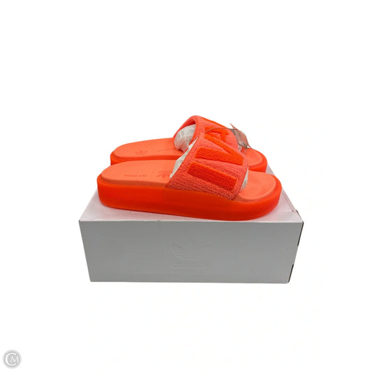 Sandals Flats By Adidas In Orange, Size: 7