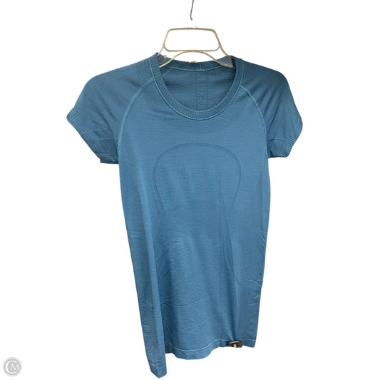 Athletic Top Short Sleeve By Lululemon In Blue, Size: 6