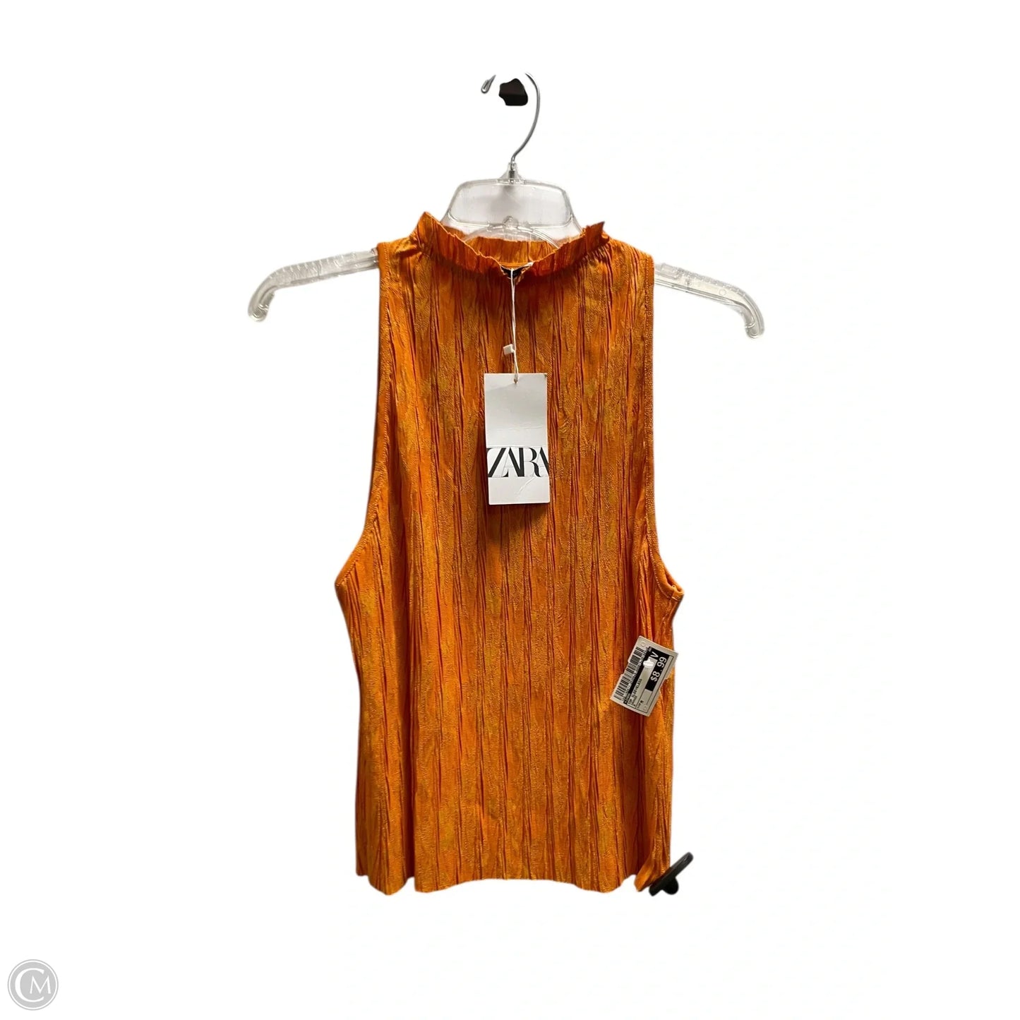 Top Sleeveless By Zara In Orange, Size: M