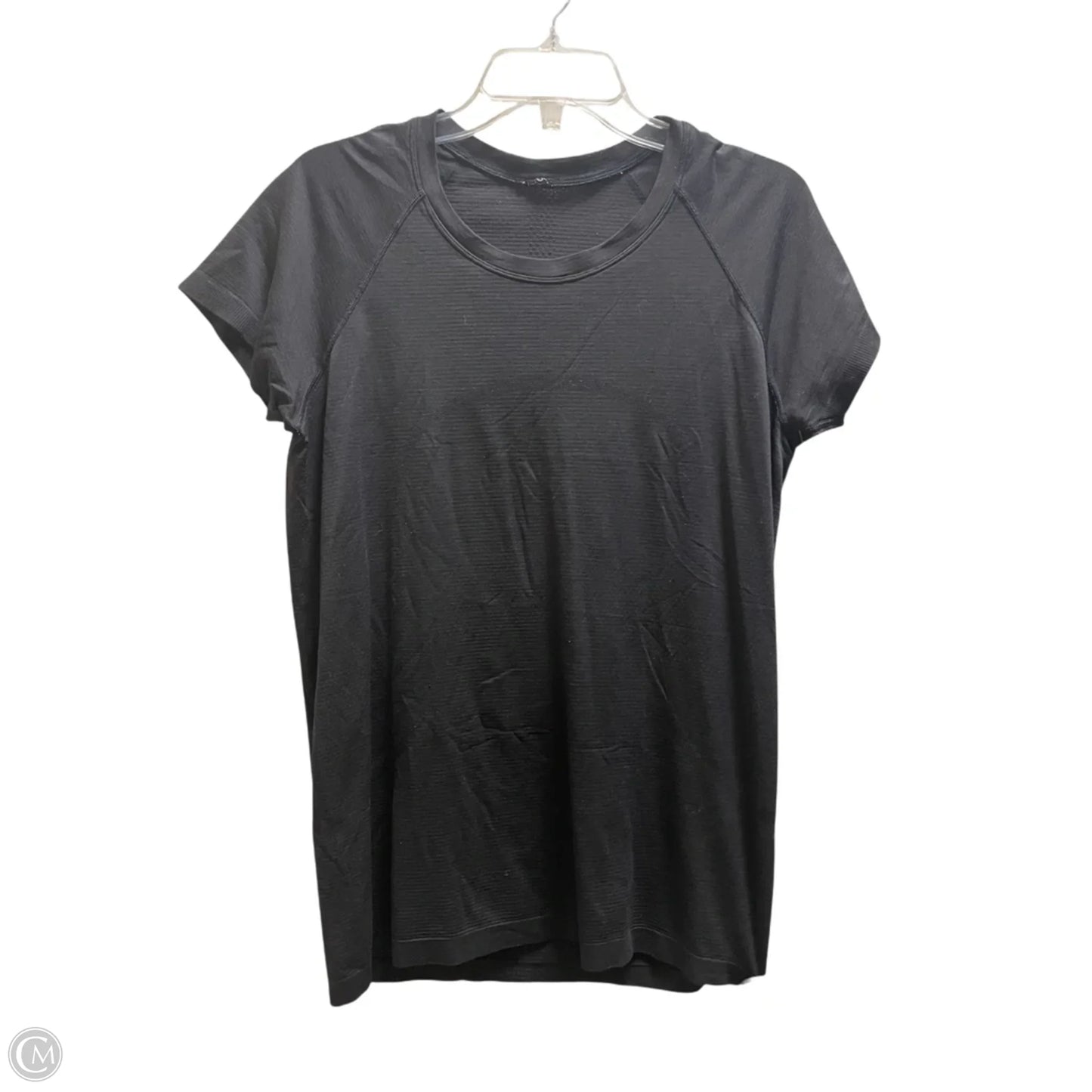 Athletic Top Short Sleeve By Lululemon In Black, Size: M