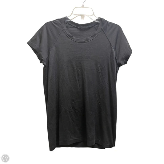 Athletic Top Short Sleeve By Lululemon In Black, Size: M