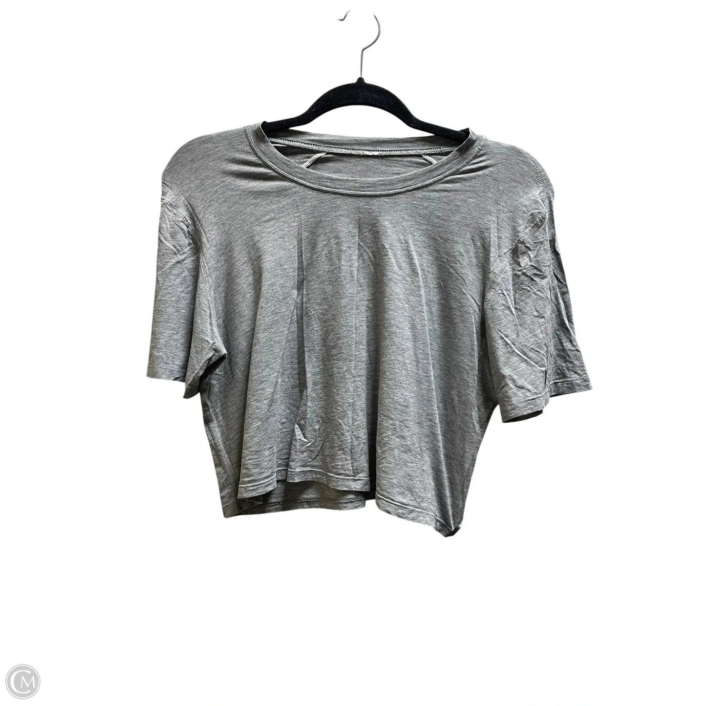 Athletic Top Short Sleeve By Lululemon In Grey, Size: S