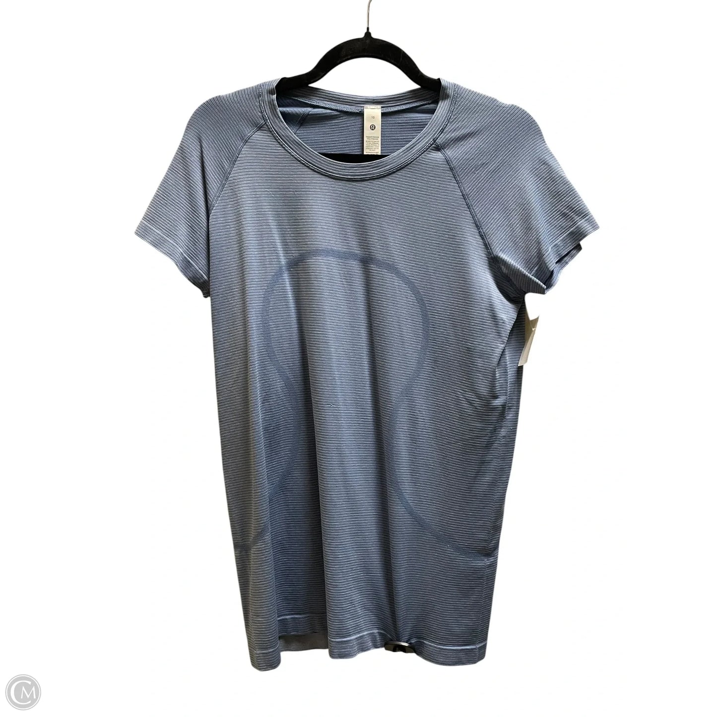 Athletic Top Long Sleeve Collar By Lululemon In Blue, Size: 10