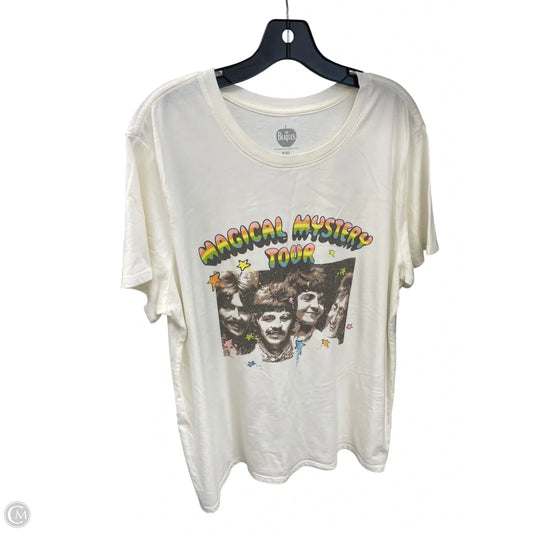 Top Short Sleeve By Clothes Mentor In Cream, Size: 2x