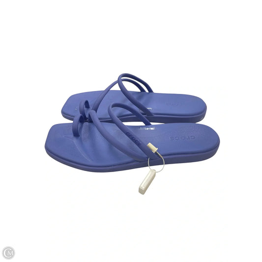 Sandals Flip Flops By Crocs In Blue, Size: 9