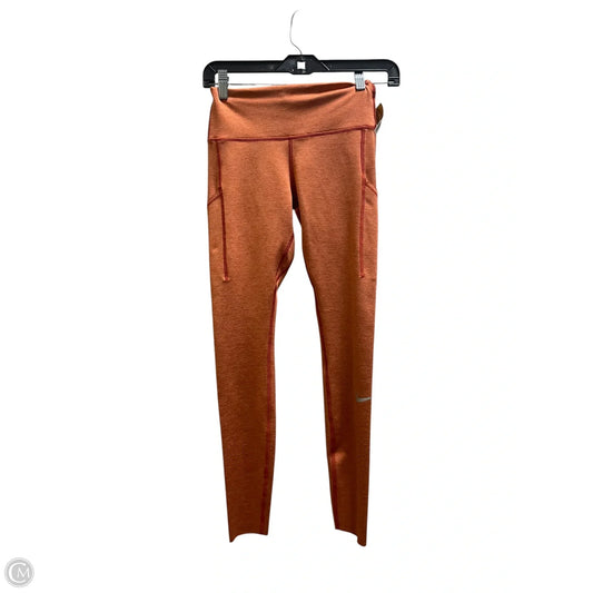 Athletic Leggings By Nike Apparel In Orange, Size: S