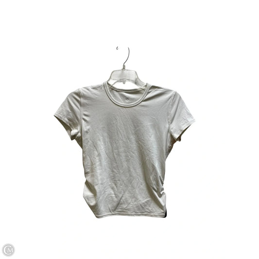 Athletic Top Short Sleeve By Lululemon In Cream, Size: 4