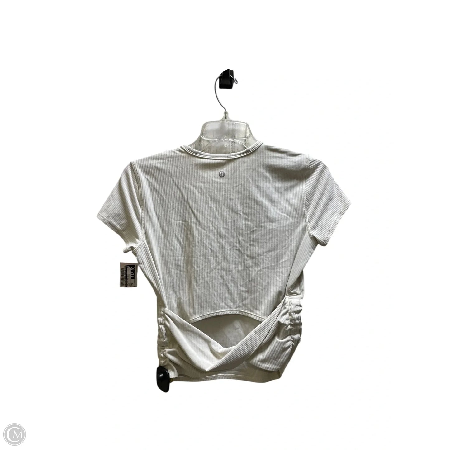 Athletic Top Short Sleeve By Lululemon In Cream, Size: 4