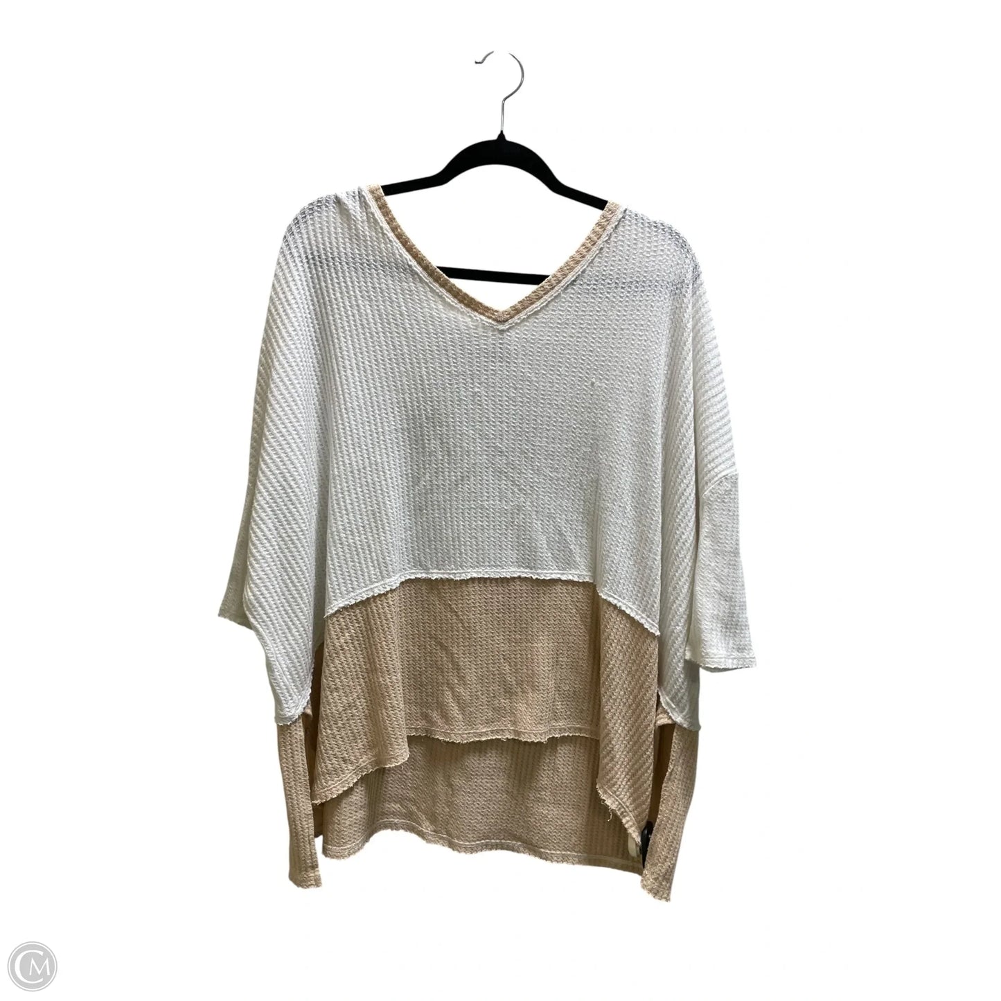 Top Short Sleeve By We The Free In Tan & White, Size: S