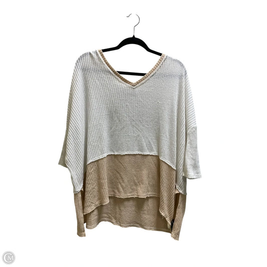 Top Short Sleeve By We The Free In Tan & White, Size: S