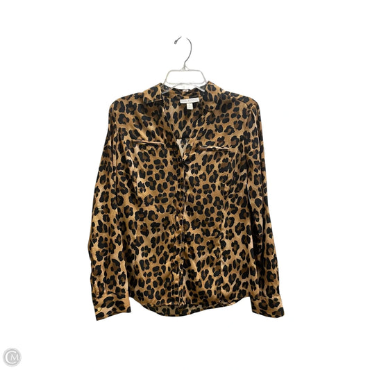 Top Long Sleeve By Dana Buchman In Animal Print, Size: S