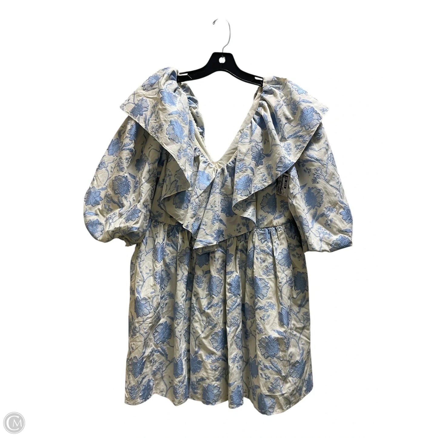 Dress Casual Short By Asos In Blue & Cream, Size: M