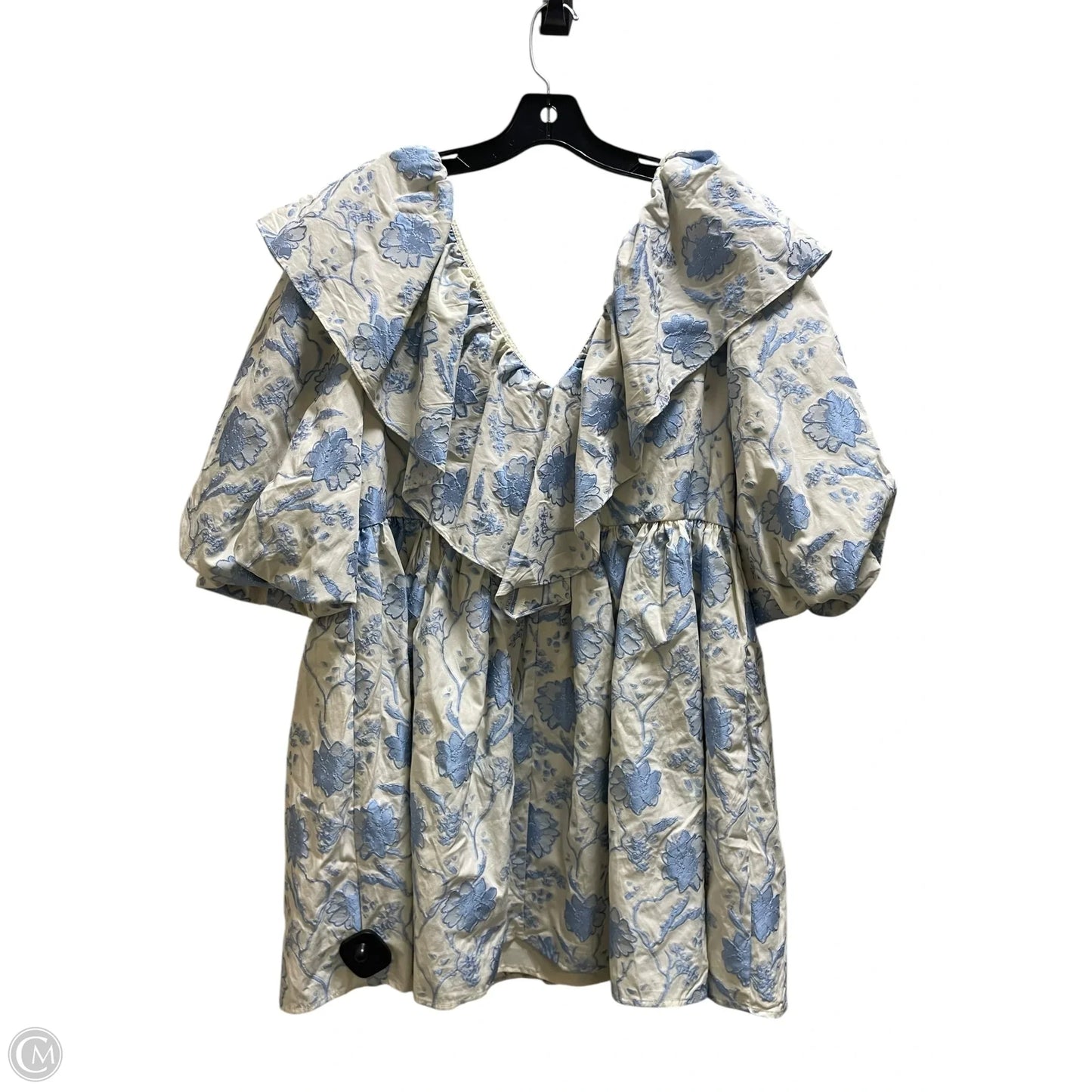 Dress Casual Short By Asos In Blue & Cream, Size: M