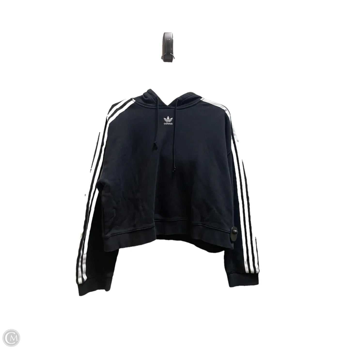 Athletic Sweatshirt Hoodie By Adidas In Black, Size: L