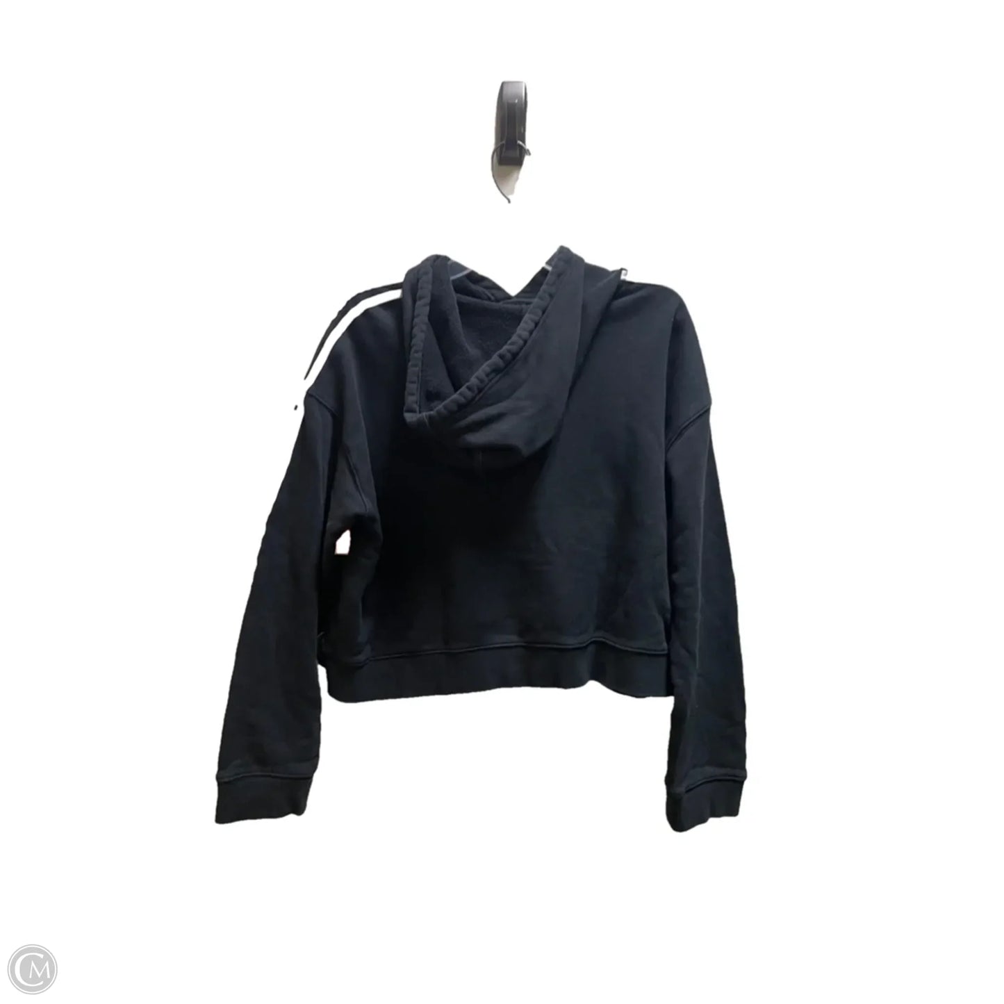 Athletic Sweatshirt Hoodie By Adidas In Black, Size: L