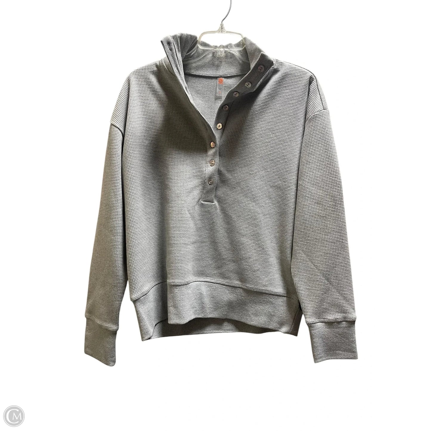 Top Long Sleeve By Mono B In Grey, Size: L