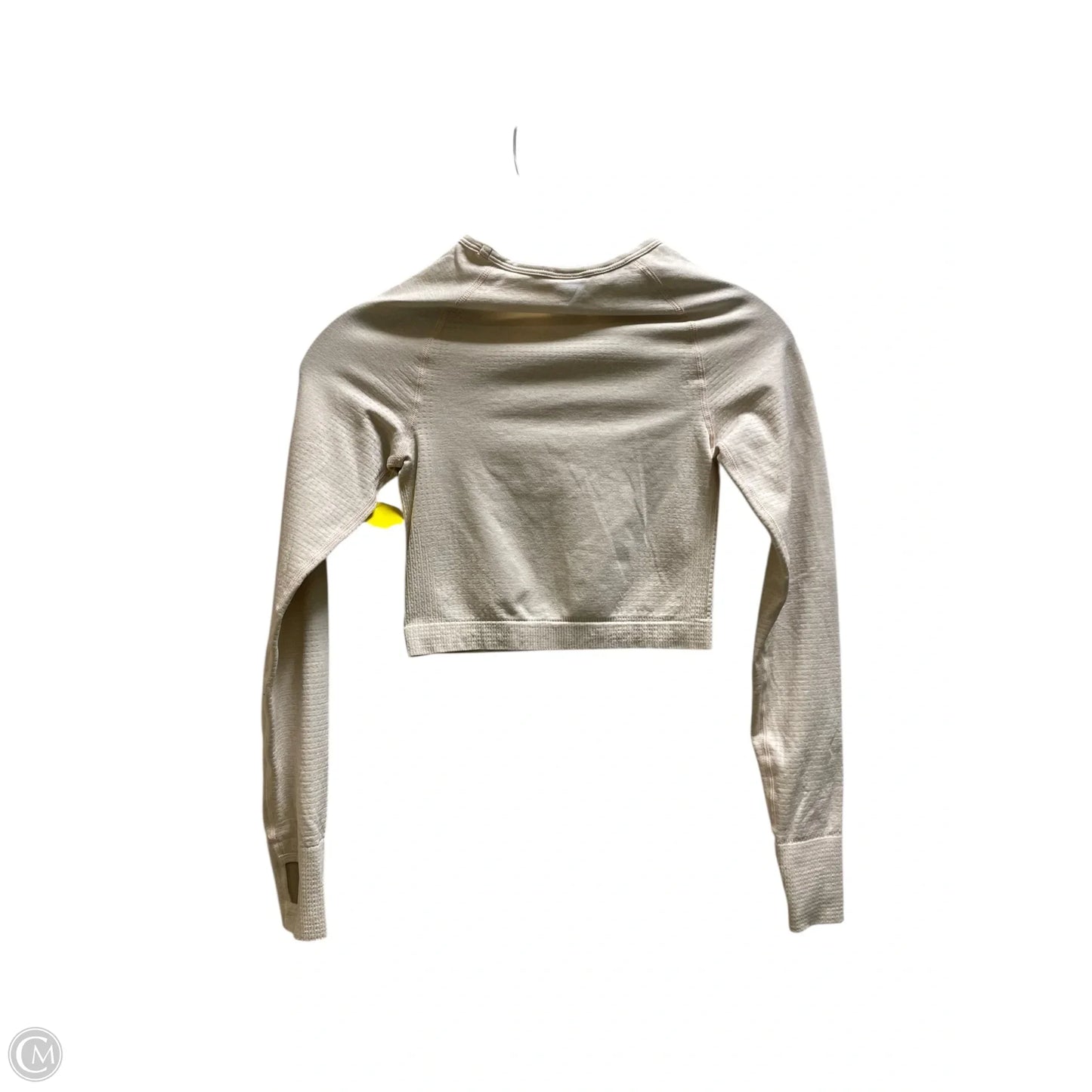 Athletic Top Long Sleeve Crewneck By Gym Shark In Beige, Size: Xs