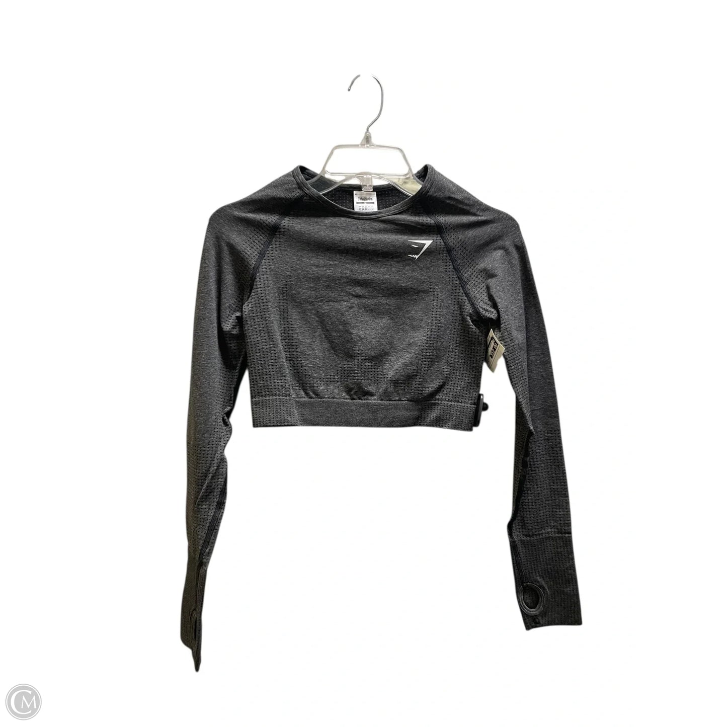 Athletic Top Long Sleeve Crewneck By Gym Shark In Grey, Size: M