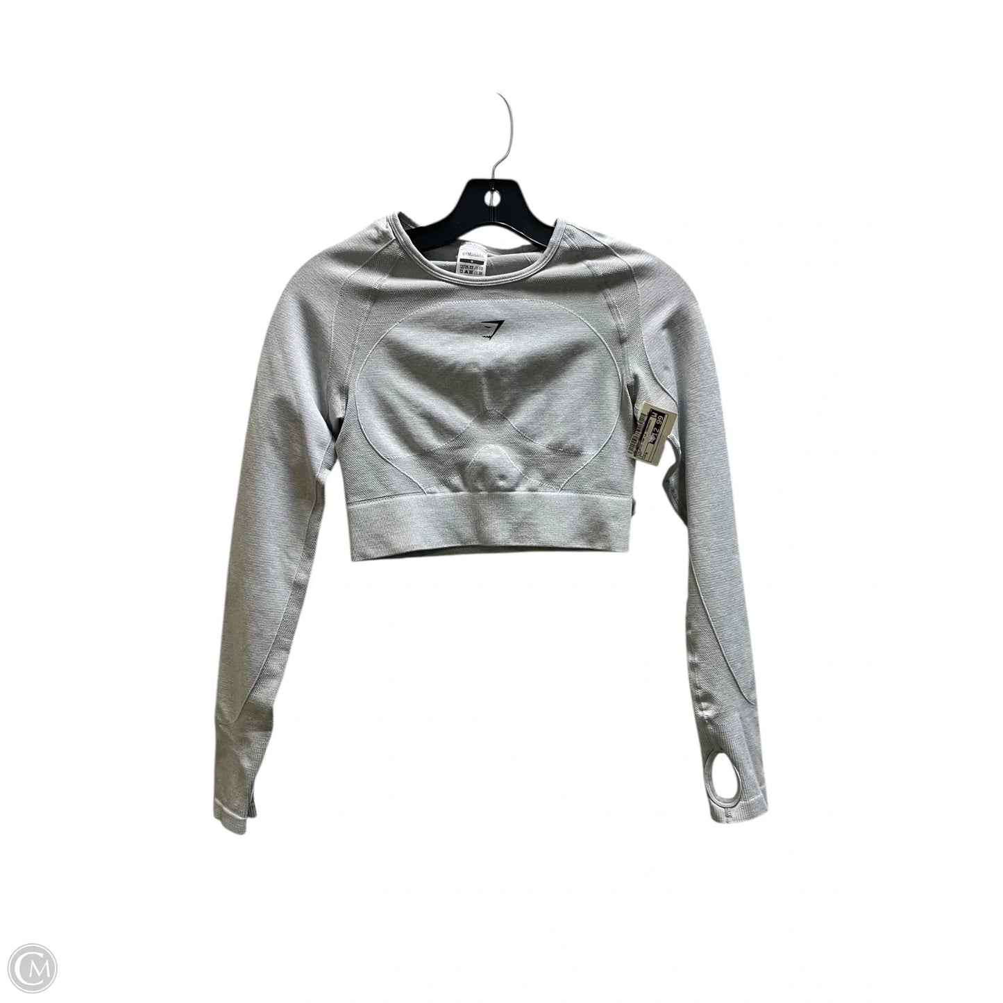 Athletic Top Long Sleeve Crewneck By Gym Shark In Grey, Size: M