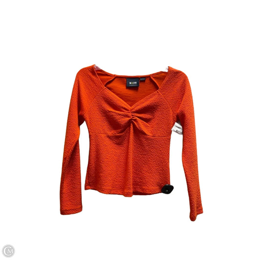 Top Long Sleeve By Anthropologie In Orange, Size: Xs