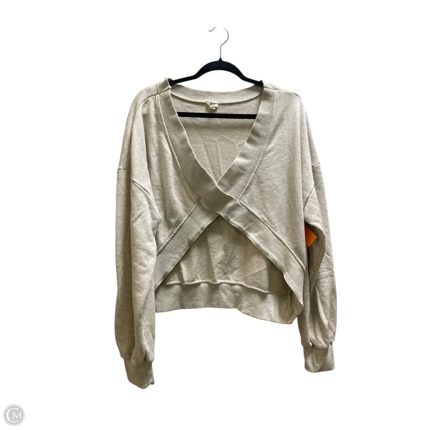 Sweatshirt Crewneck By Pol In Tan, Size: S