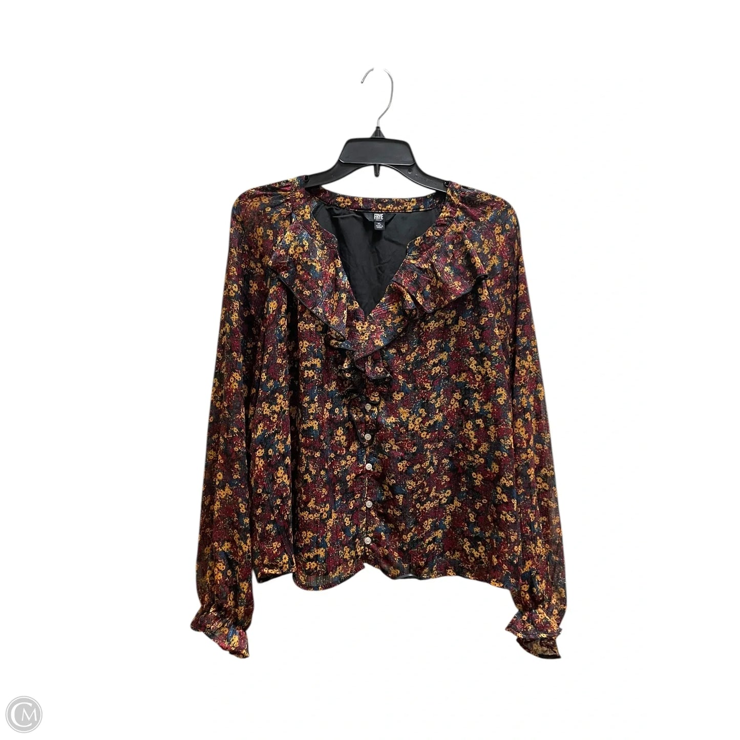 Top Long Sleeve Designer By Frye In Floral Print, Size: Xl