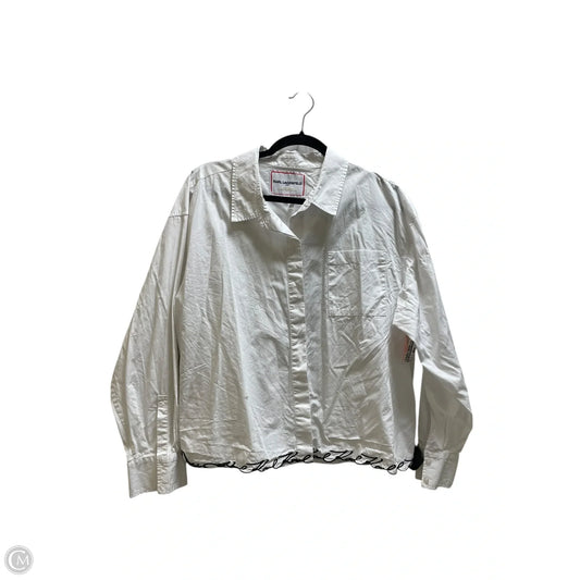 Top Long Sleeve Designer By Karl Lagerfeld In White, Size: Xl