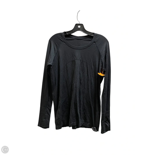 Athletic Top Long Sleeve Collar By Lululemon In Black, Size: 4