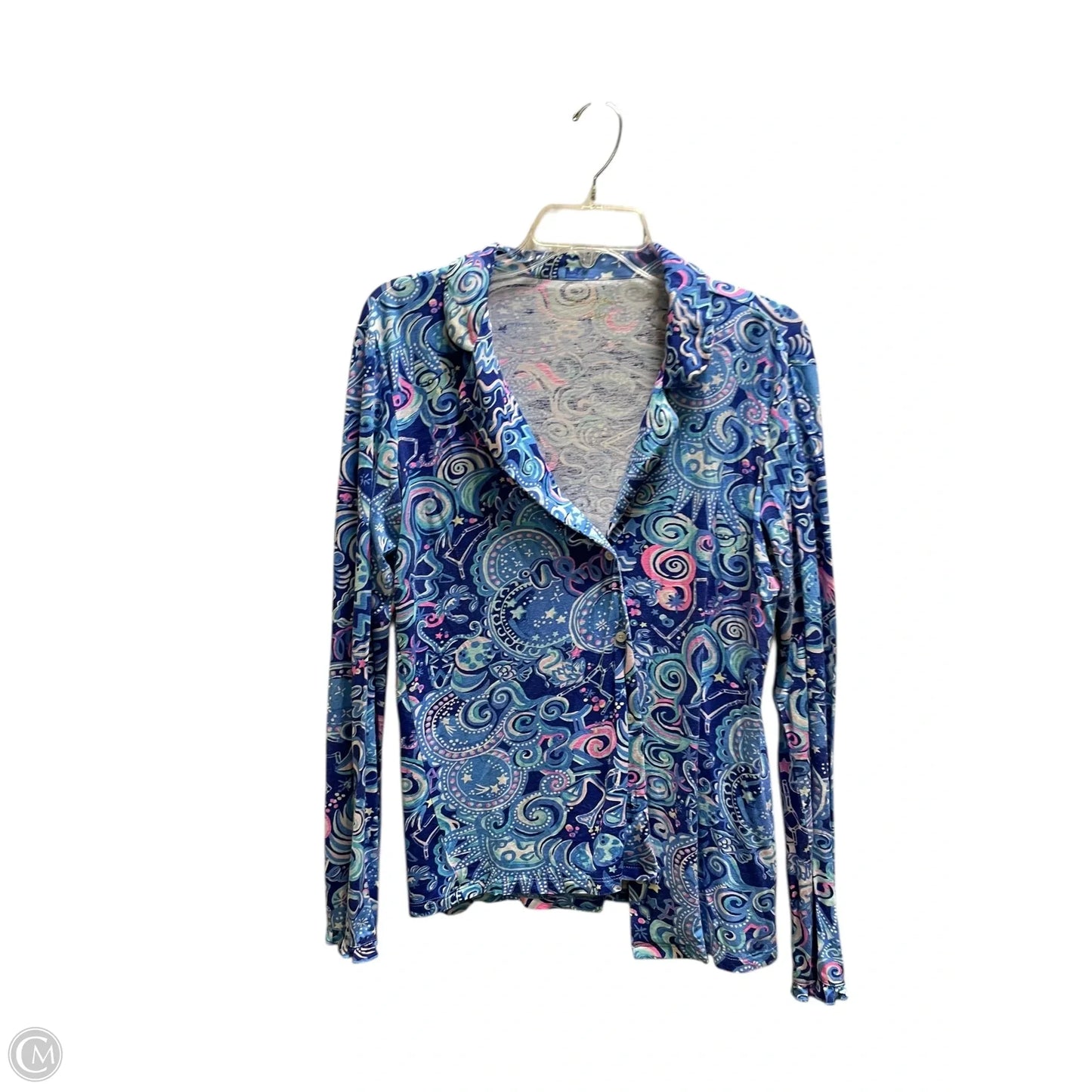 Top Long Sleeve Designer By Lilly Pulitzer In Blue, Size: M