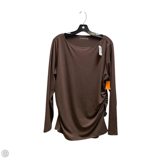 Top Long Sleeve By Abercrombie And Fitch In Brown, Size: Xl