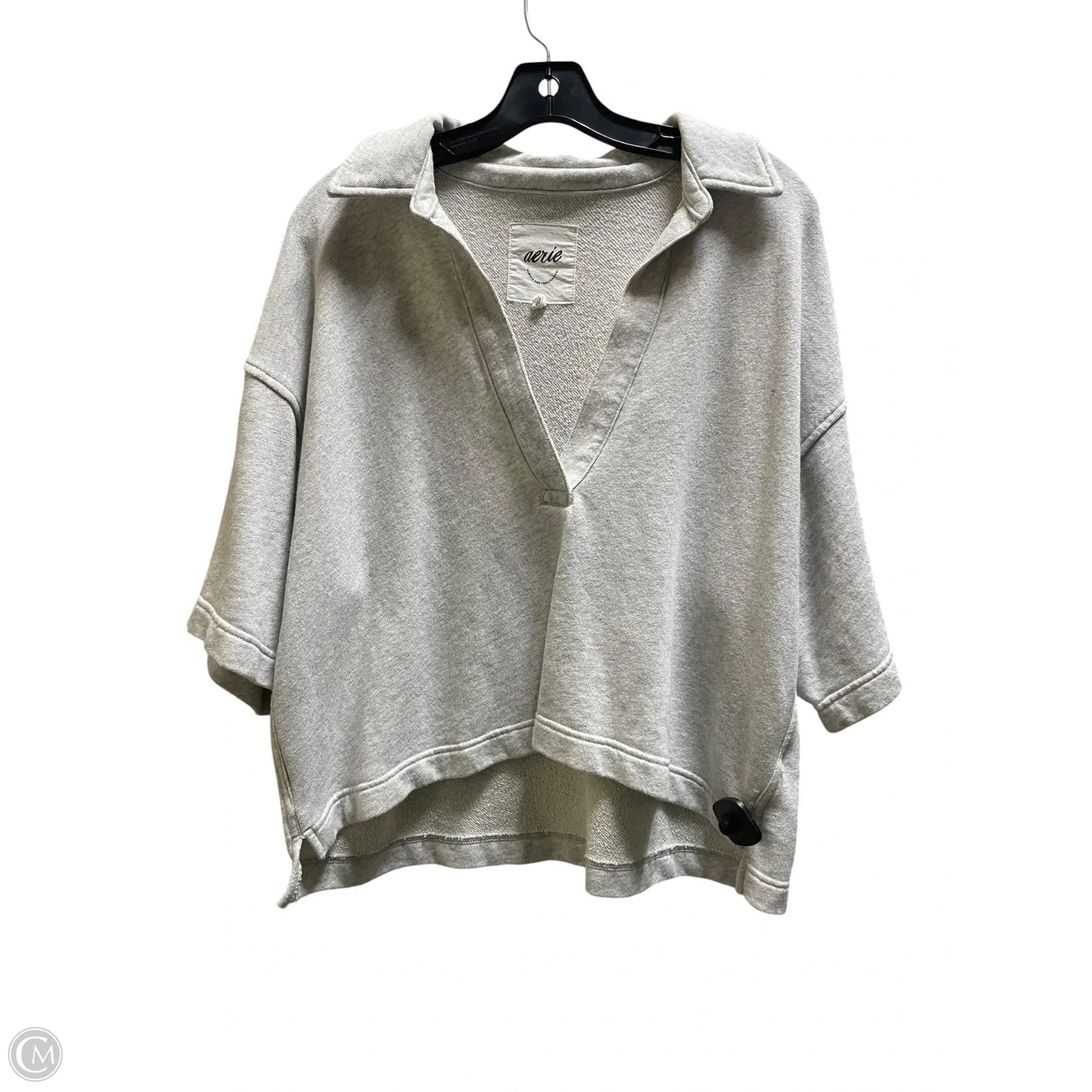 Top Short Sleeve By Aerie In Grey, Size: M