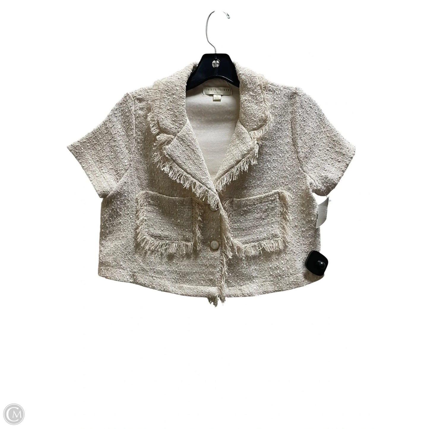 Top Short Sleeve By Clothes Mentor In Cream, Size: S