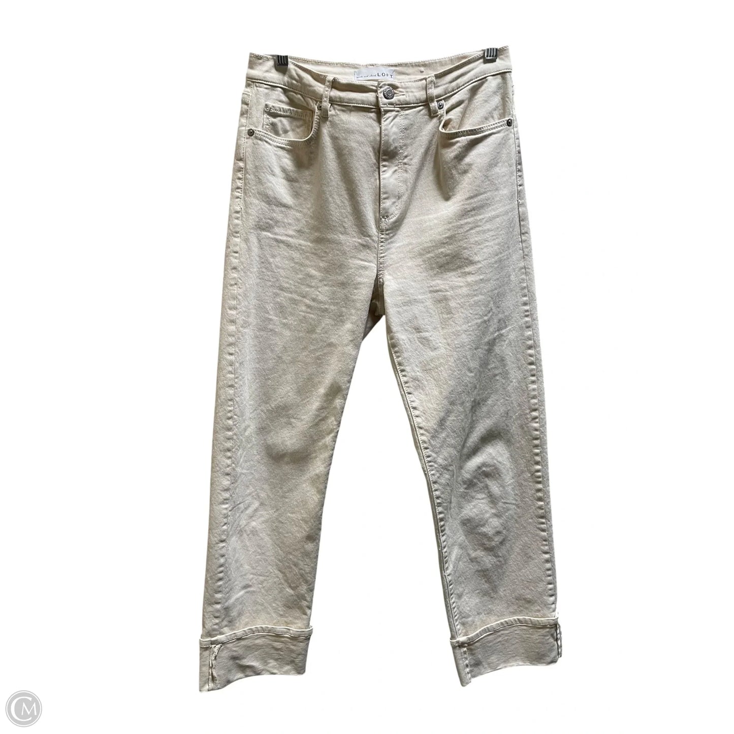 Jeans Straight By Loft In Cream, Size: 26