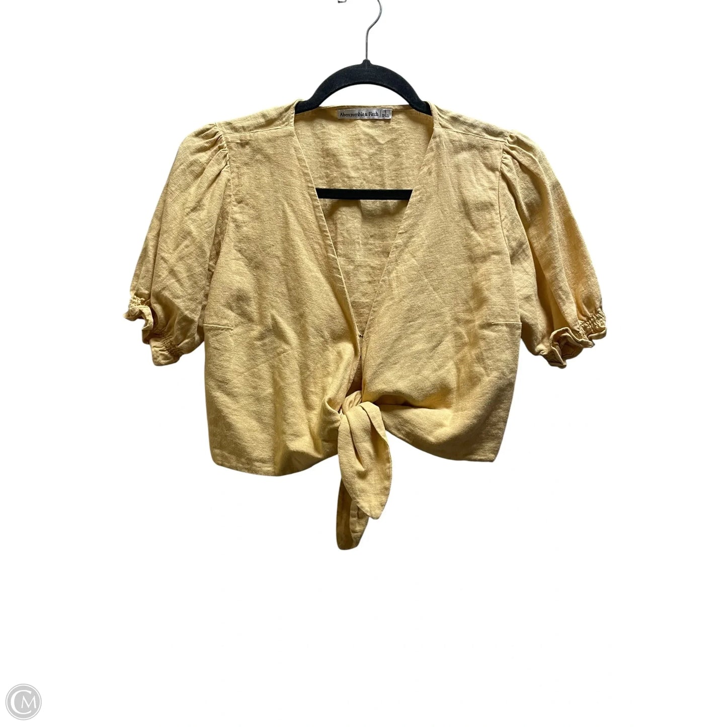 Top Short Sleeve By Abercrombie And Fitch In Yellow, Size: S