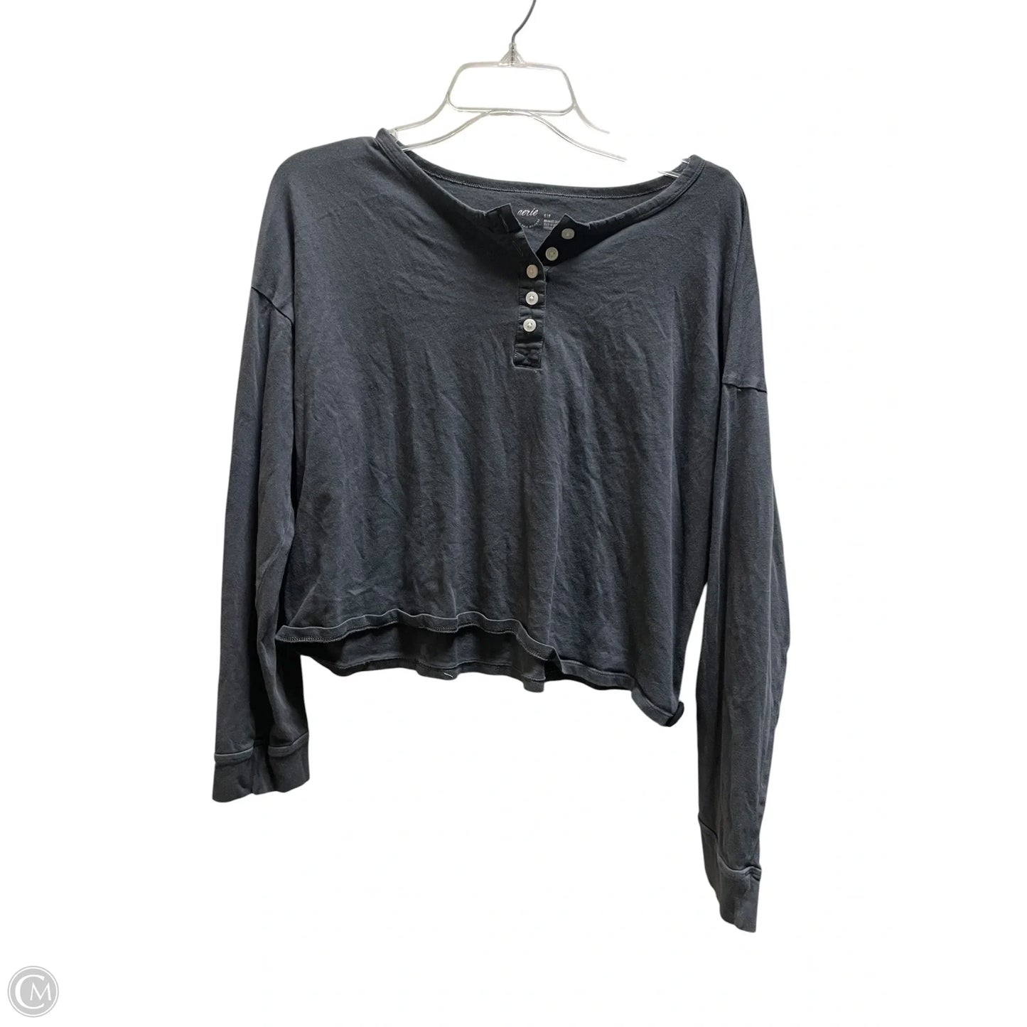 Top Long Sleeve By Aerie In Grey, Size: S