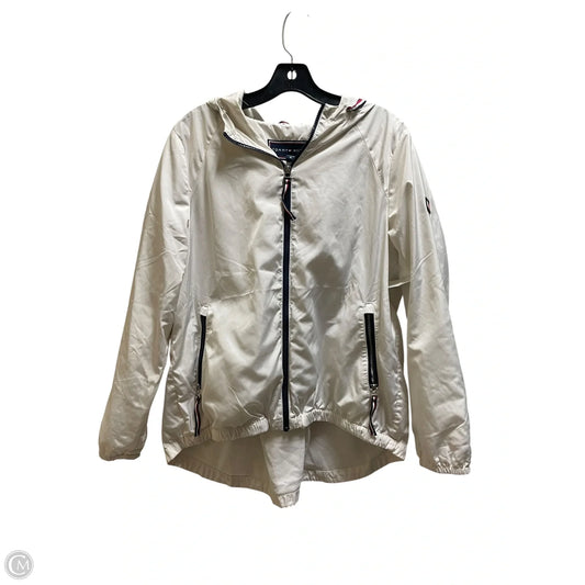 Athletic Jacket By Tommy Hilfiger In White, Size: M