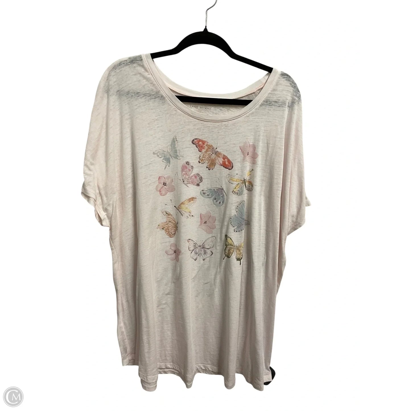 Top Short Sleeve Basic By Lane Bryant In Pink, Size: 3x