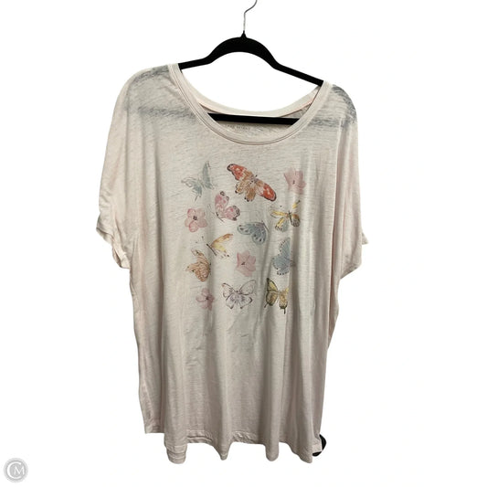 Top Short Sleeve Basic By Lane Bryant In Pink, Size: 3x