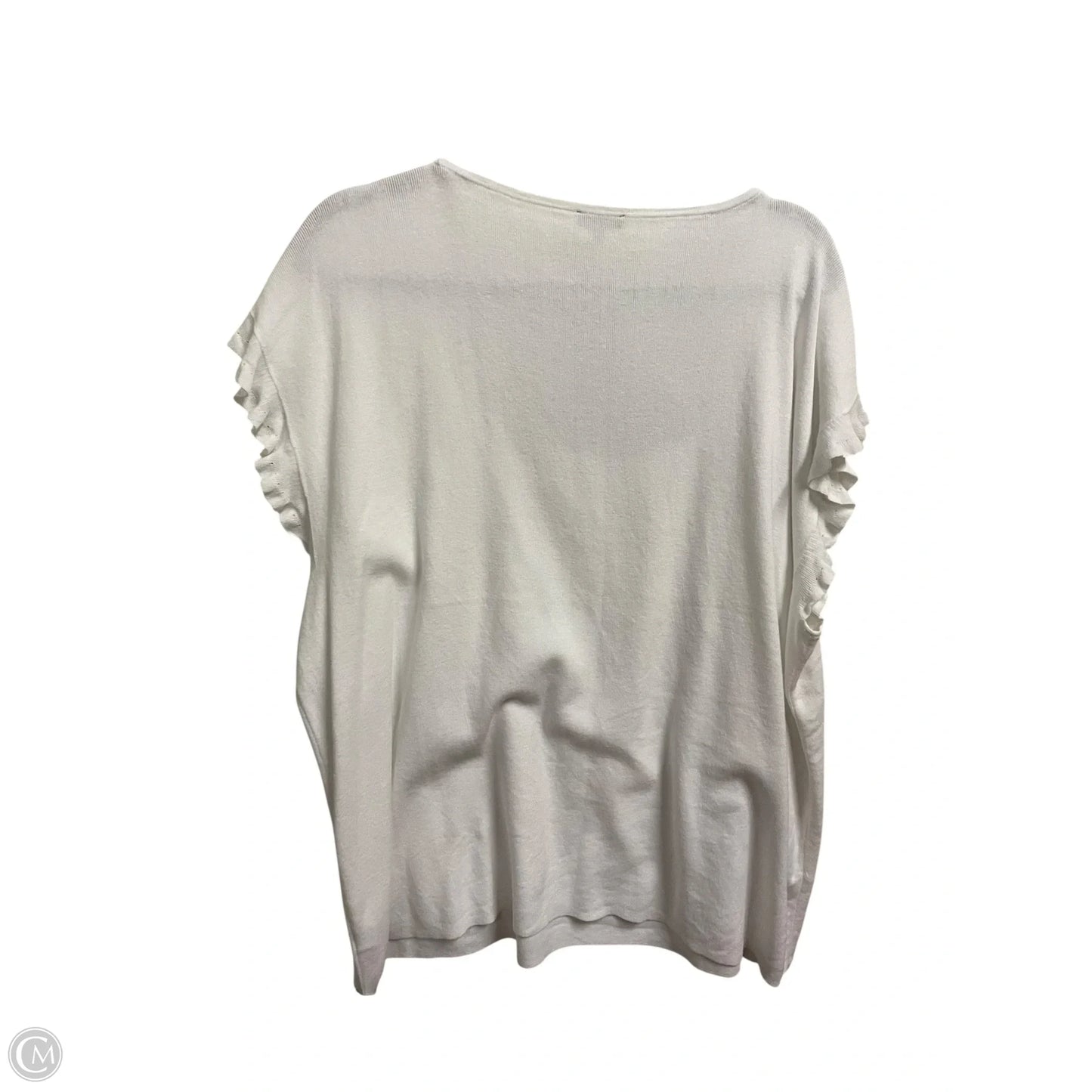 Top Sleeveless By Talbots In White, Size: 3x