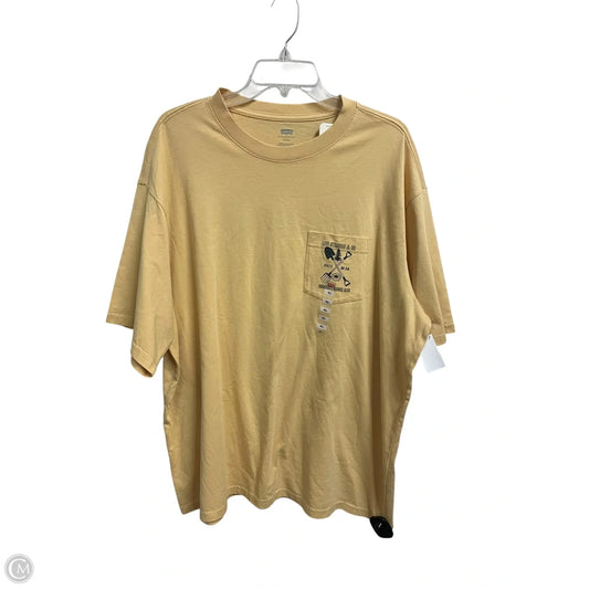 Top Short Sleeve By Levis In Yellow, Size: Xl