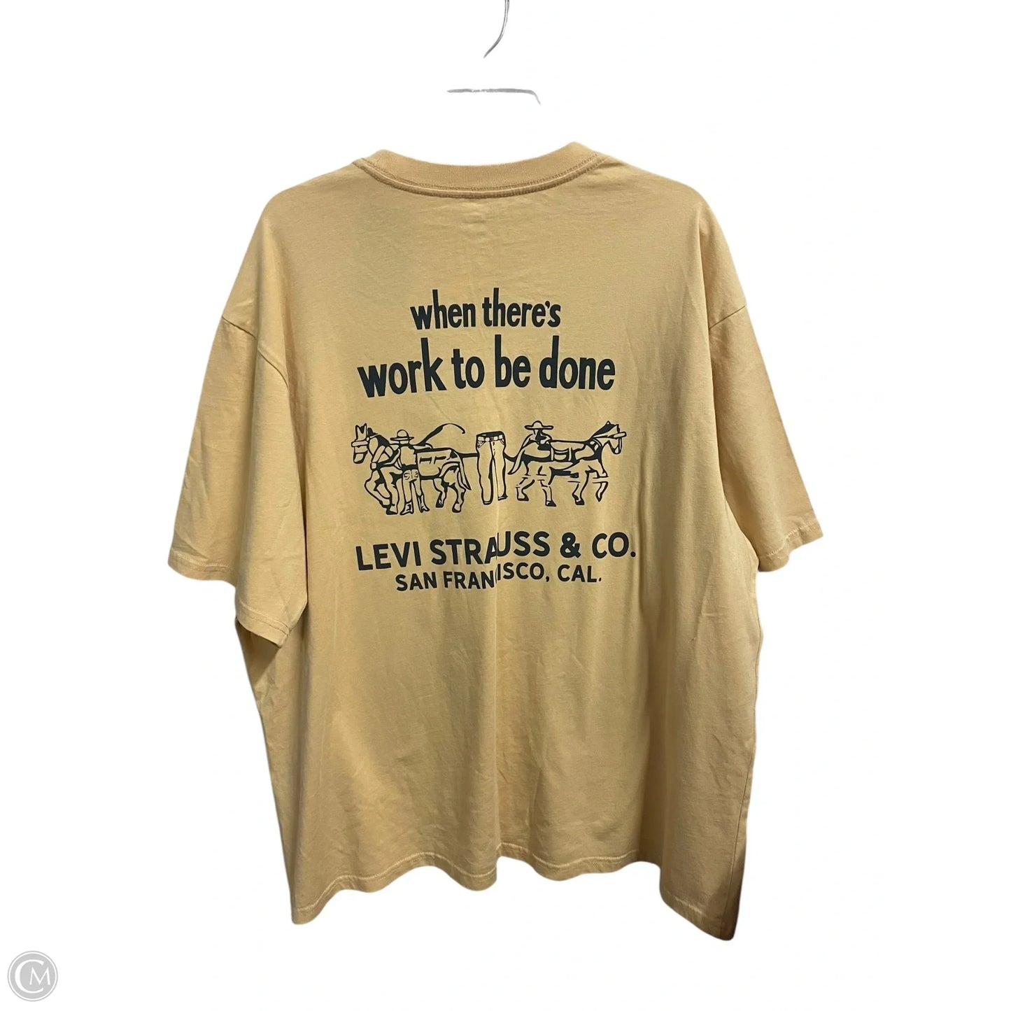 Top Short Sleeve By Levis In Yellow, Size: Xl