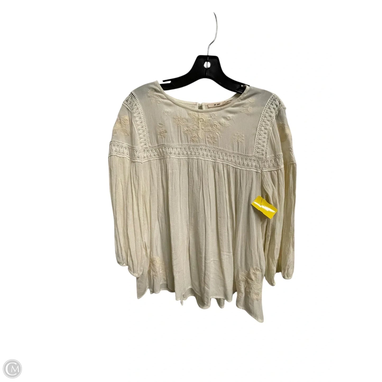 Top Long Sleeve Basic By Miami In Beige, Size: M