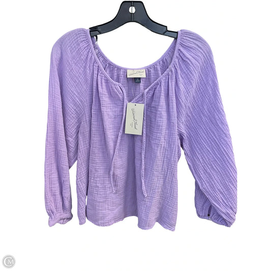 Top Long Sleeve Basic By Universal Thread In Purple, Size: M