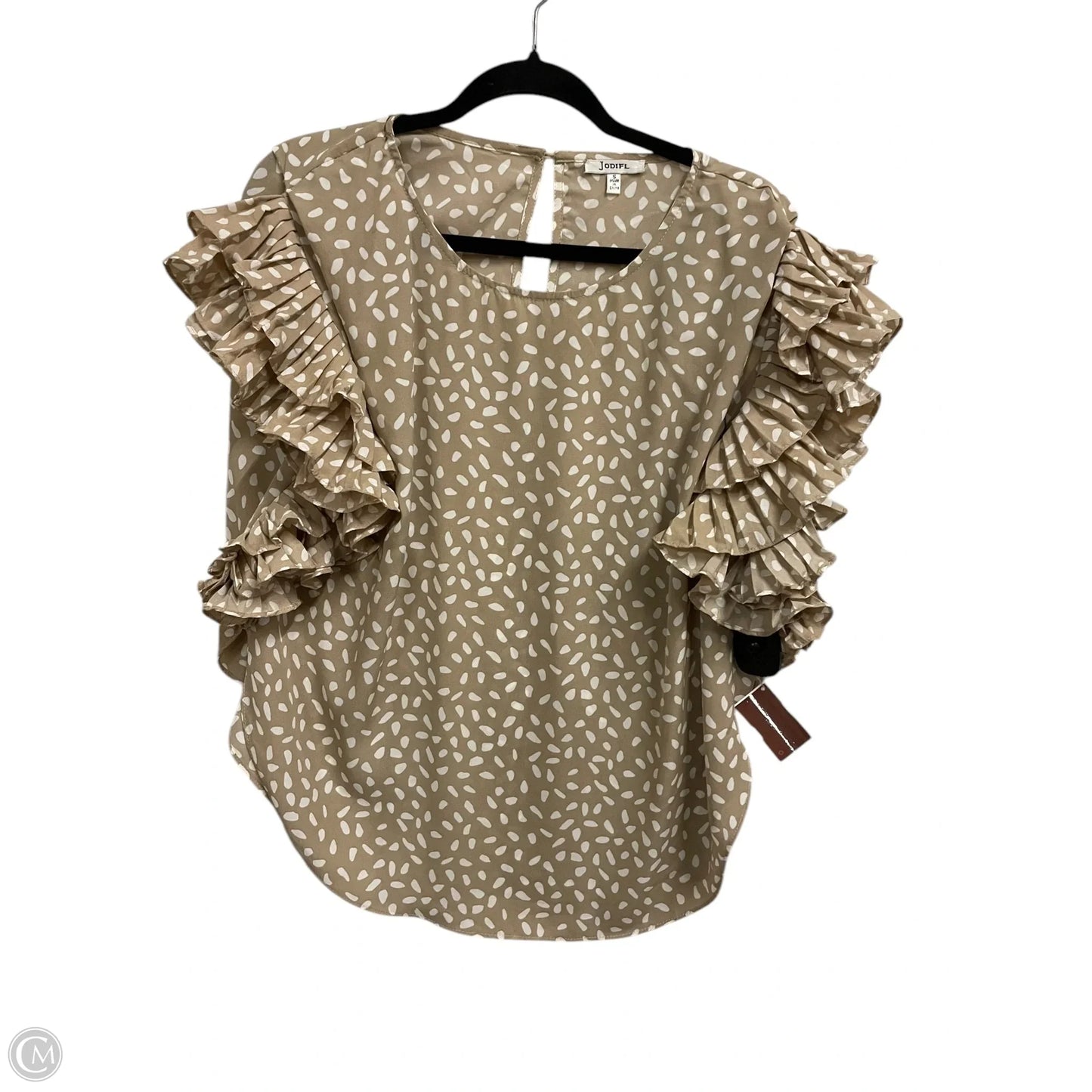 Top Short Sleeve By Jodifl In Tan, Size: S