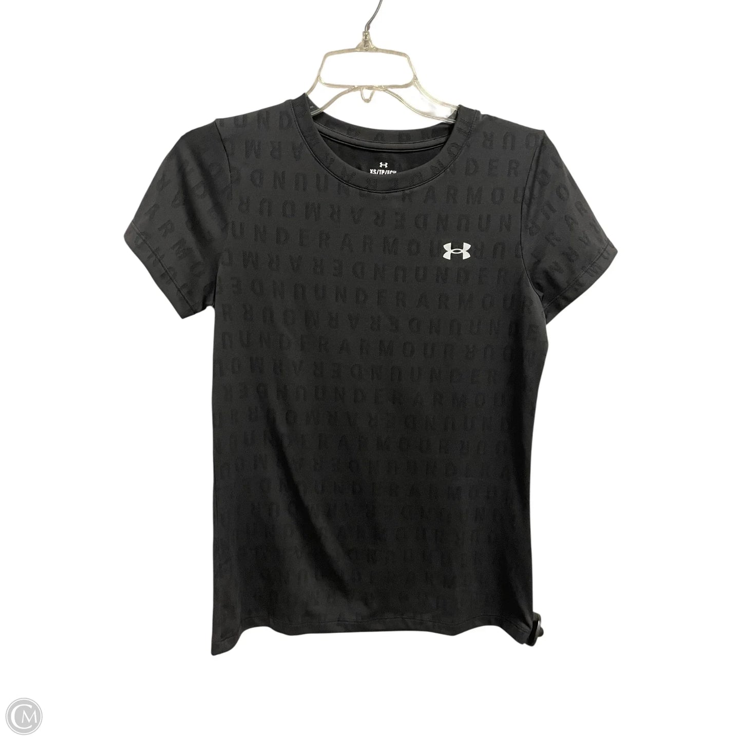 Athletic Top Short Sleeve By Under Armour In Grey, Size: Xs