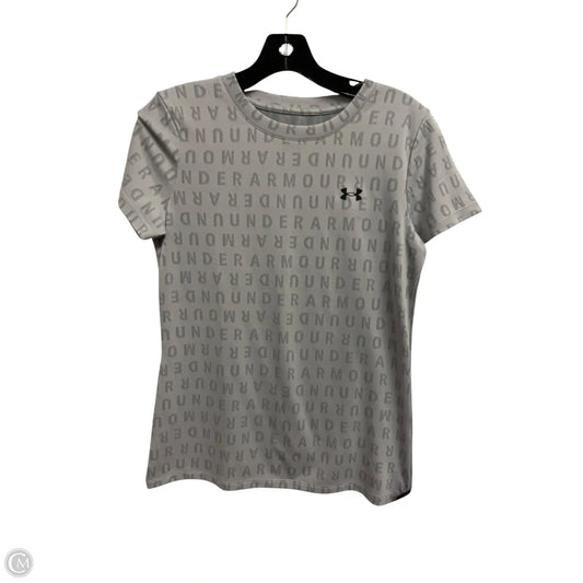Athletic Top Short Sleeve By Under Armour In Grey, Size: Xs