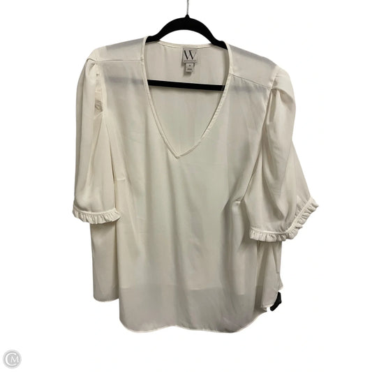Top Short Sleeve By Worthington In Cream, Size: 1x